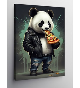 Kanvas Tablo Pizza Sever Panda