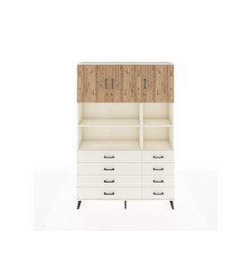 Arges Dolap 8 Raflı 8 Çekmeceli 3 Kapaklı 132x30x195 Aytaşı-Çam/Aytaşı