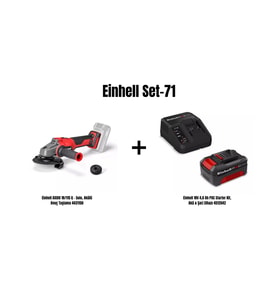 Einhell Set-71(Einhell AXXIO 18/115 Q Akülü Avuç Taşlama+Einhell 18V 4,0 Ah Akü & Şarj Cihazı)