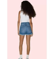 Kadın Geniş Paça Denim Şort Etek Yüksek Bel Pamuklu Günlük Stil Yaz Aylarının Vazgeçilmezi (Koyu Mavi)