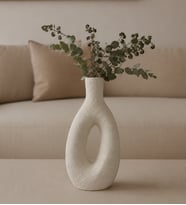 24 cm Dekoratif Vazo - Seramik Görünümlü Vazo - Modern Ev & Ofis Dekorasyon
