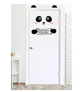 Efekt Reklam Panda Saçaklı Kızımın Pasaklı Odası Kapı Stickerı