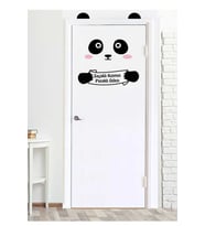 Efekt Reklam Panda Saçaklı Kızımın Pasaklı Odası Kapı Stickerı