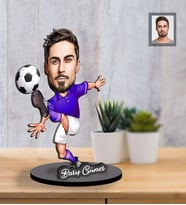Kişiye Özel Futbolcu Karikatürlü İki Katmanlı Ahşap Biblo Bay-2