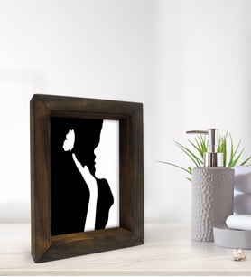 BK Gift Banyo Dekoratif Doğal Masif Ahşap Çerçeve 15x20cm-6 (Beyaz)