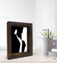 BK Gift Banyo Dekoratif Doğal Masif Ahşap Çerçeve 15x20cm-6 (Beyaz)
