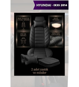 hyundai ix35 2014 Koltuk ve Kılıf uyumlu Minder Siyah Yastık Lüks 2 Minder 2 Yastık