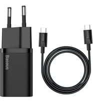 Baseus Super Si PD 25 W Siyah Type-C Kablolu Hızlı Şarj Aleti Teşhir