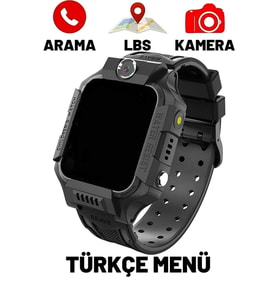 T67 Konum Takipli SIM Kart Girişli Akıllı Saat, LBS ve SOS Özellikli Siyah