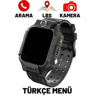 T67 Konum Takipli SIM Kart Girişli Akıllı Saat, LBS ve SOS Özellikli Siyah