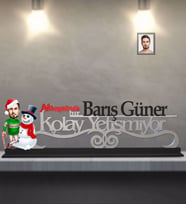 Kişiye Özel Yılbaşı Erkek Karikatürlü Kolay Yetişmiyor Ahşap Biblo Model-13