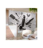 Dreamwall 3D Kuaför Malzemeleri Desenli Isı Ve Ses Yalıtımlı Sağlıklı Tekstil Duvar Kağıdı (Gri)