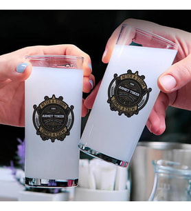 Renkli Kişiye Özel İkili Rakı Bardağı Seti