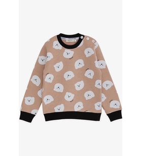 Breeze Kız Çocuk Sweatshirt Ayıcık Desenli 1.5-5 Yaş, Bej