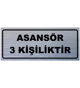 ASANSÖR YAZILI UYARI LEVHASI (Gümüş)