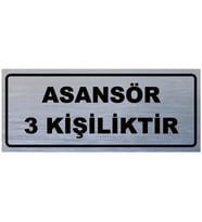 ASANSÖR YAZILI UYARI LEVHASI (Gümüş)