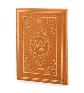 Tecvidli Kuranı Kerim - Termo Deri - Cami Boy - Kahverengi Renkli - Ayfa Yayınevi - Bilgisayar Hatlı