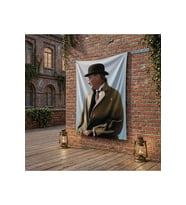 Sivil Mustafa Kemal Atatürk poster Bayrak Raşel Kumaş 100x150 cm ATA18