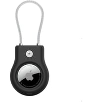 Belkin Airtag Için Örgülü Metal Kablolu Kılıf - Siyah