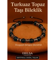 Sertifikalı Turkuaz Topaz Taşı Bileklik 8x8 mm – Duygusal Denge ve Huzur Taşı (Çok Renkli)