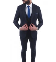 Jan Carlucci Slimfit Yelekli Drop 6 Takım (Koyu Lacivert)