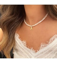 Glorria Kişiye Özel Harfli İnci Gümüş Kolye (Çok Renkli)