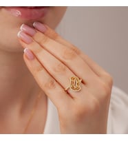 925 Ayar Gümüş Yüzük Zirkon Taşlı Altın,Rose,Beyaz Renk Seçenekleriyle (Sarı)