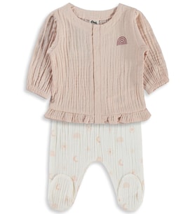 Civil Baby Gökkuşağı Baskılı 1-9 Ay Pijama Takımı - Ekru