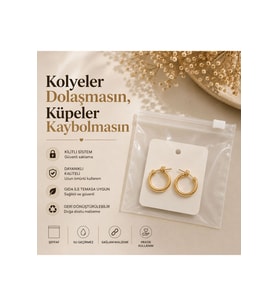 10'lu Kilitli Takı Saklama Poşeti, Şeffaf ve Düzenleyici Organizer