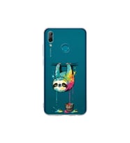 Huawei P Smart 2019 ile Uyumlu Splash Tembel Hayvan Tasarımlı Şeffaf Silikon Kılıf