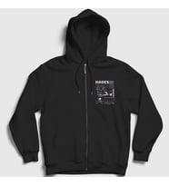 Presmono Unisex Siyah Master Of The Underworld Hades Fermuarlı Kapüşonlu Sweatshirt 486157tt