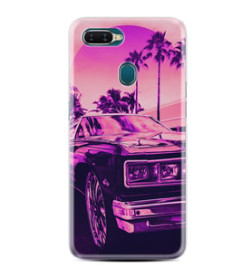 Oppo A5S A15 A16 A54 A55 A73 A74 Kılıf Desemli Silikon Mor Araba 1711