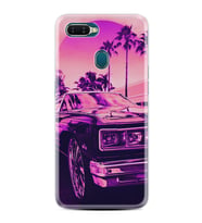 Oppo A5S A15 A16 A54 A55 A73 A74 Kılıf Desemli Silikon Mor Araba 1711