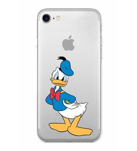Apple iPhone SE 2020 Uyumlu Kamera Korumalı Tıpalı Kapak Donald Duck TasarımlıŞeffaf Kılıf