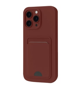 Apple İphone 16 Plus Kılıf Kelvin Kartvizitli Silikon - Bordo