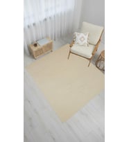Dream Color Krem Yumuşak Yüzeyli Kaymaz Makinede Yıkanabilir Halı