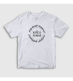 Presmono Unisex Çocuk Beyaz V2 Yüzüklerin Efendisi Güç Yüzükleri Rings Of Power T-Shirt 363260tt (Beyaz)
