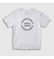 Presmono Unisex Çocuk Beyaz V2 Yüzüklerin Efendisi Güç Yüzükleri Rings Of Power T-Shirt 363260tt (Beyaz)
