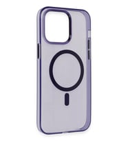Newface Apple iPhone 14 Pro Max Kılıf Tron Şeffaf Magsafe Kapak - Derin Mor