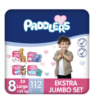 Paddlers Bebek Bezi 8 Numara XXX-Large (25+ Kg) 112 Adet – Ekstra Jumbo Set