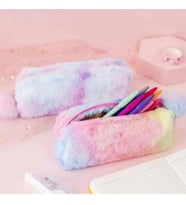 Ponponlu Gökkuşağı Peluş Tüylü Kalemlik