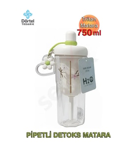 H2O Pipetli Tritan Detoks Matara - 750ml
