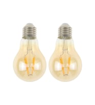 2 Adet Rustik 4w A60 Led Filament Ampul Bal Cam E27 Sarı Işık Dekoratif Vintage Aydınlatma
