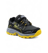 Khayt RunTrail Su ve Soğuk Dayanıklı Kaymaz Taban Kışlık Unisex Çocuk Spor Ayakkabı (Füme - Sarı)