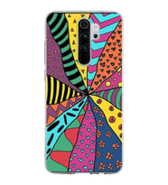 PrintiFy Xiaomi Redmi Note 8 Pro ile Uyumlu 1mm Slim Fit Retro Colors 4 Baskılı Şeffaf  Kılıf