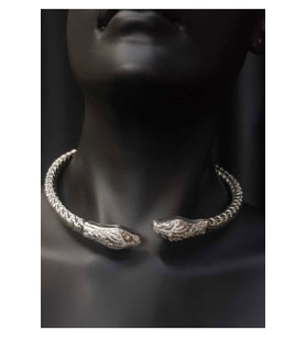 S Tasarım Italyan Taşlı Yılan (SNAKE)925 Gümüş • Sevgiliye • Eşe • Anneye Choker Gerdanlık