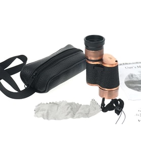 6X24 Baıgısh, Askeri Tarzi Pirinç Deri Kaplamalı, Deri Çantalı Monocular Dürbün Princ