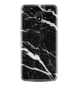 Xiaomi Redmi 8A 8 Pro 9C 9T 10C 11T Pro Kılıf Desenli Silikon Siyah Şerit Mermer 1318