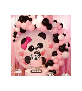 PEMBE SİYAH BEYAZ BALON ZİNCİR SET