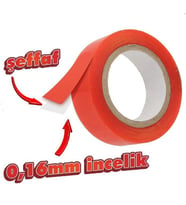 Çift Taraflı Polyester Bant 140 Derece Isıya Dayanıklı 15mmX5mt-0,16mm İncelik